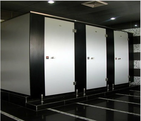 Black Public Restroom Cubicle Toilet Partition
