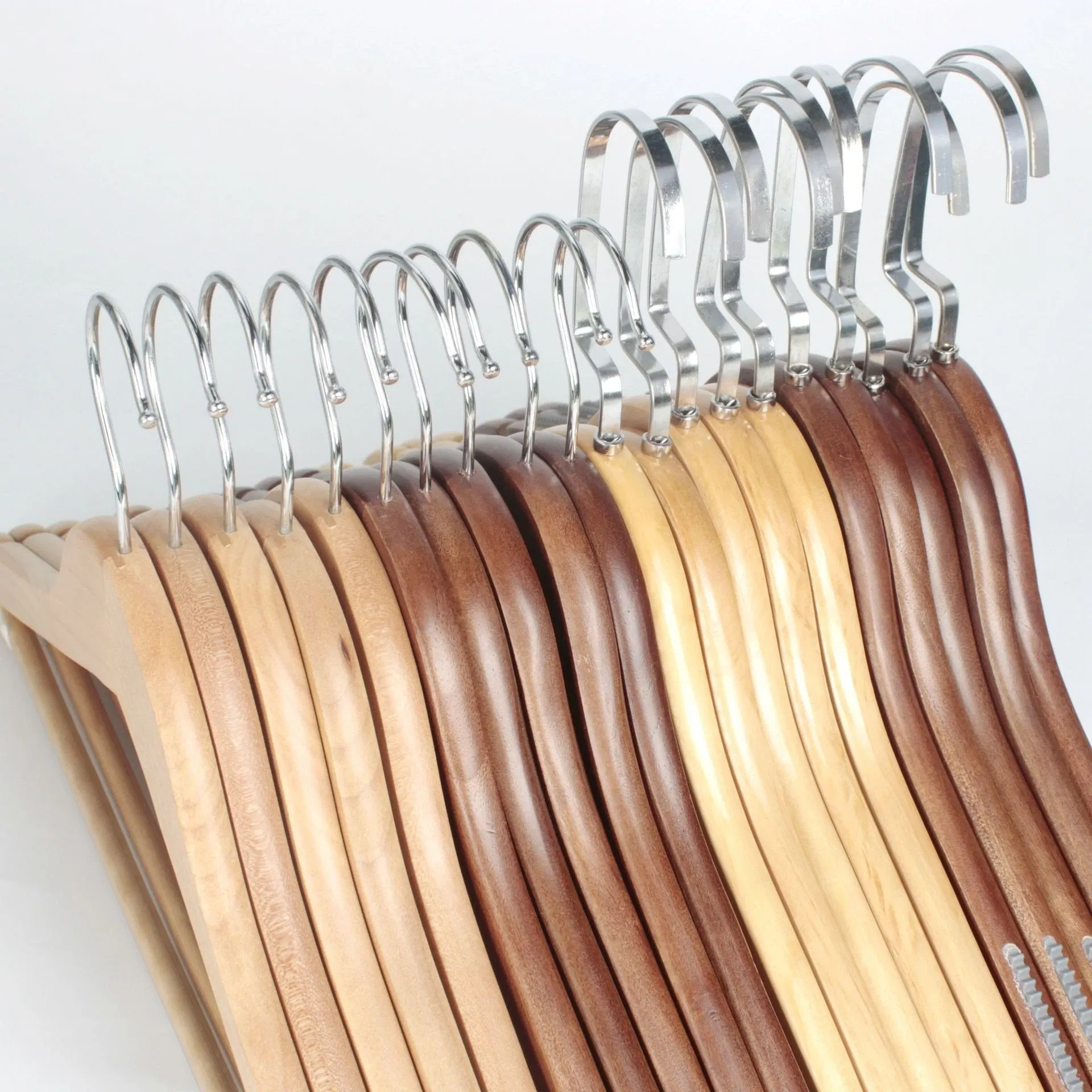 Bulk 360 Swivel Hook Solid Wood Hanger, Coat Hanger Clothes Hanger