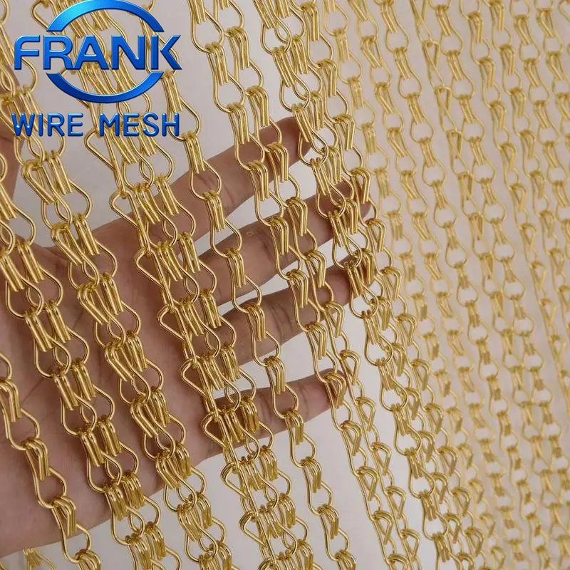 Corrosion-Resistant Powder Coating Aluminum Double Hook Chain Fly Curtain Mesh Used on Ceiling Hanging Decoration