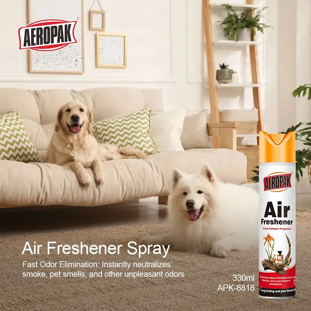 Aeropak 330ml Aerosol Cologne Scent Non Toxic Fragrance Dispenser OEM Customization Supported Refillable Air Freshener Spray