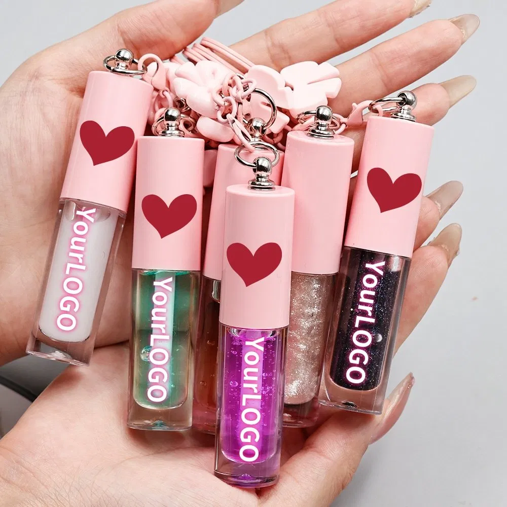 30 Color Keychain Fruit Lip Oil Private Label Custom Logo Lip Plumper Gloss Lip Gloss