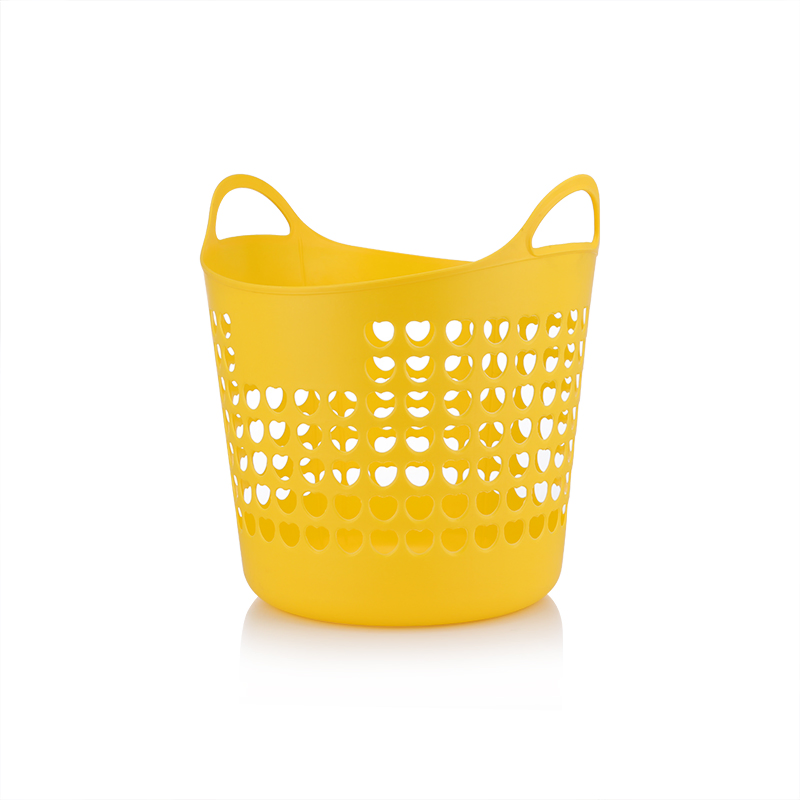 Plastic Laundry Basket Hollowed-out Laundry Basket with Handle Good Flexible Laundry Basket