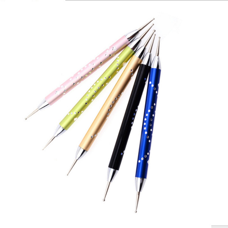 Sell Acrylic Diamond Handle Double Point Dotting Drill Pen Nail Art Brush