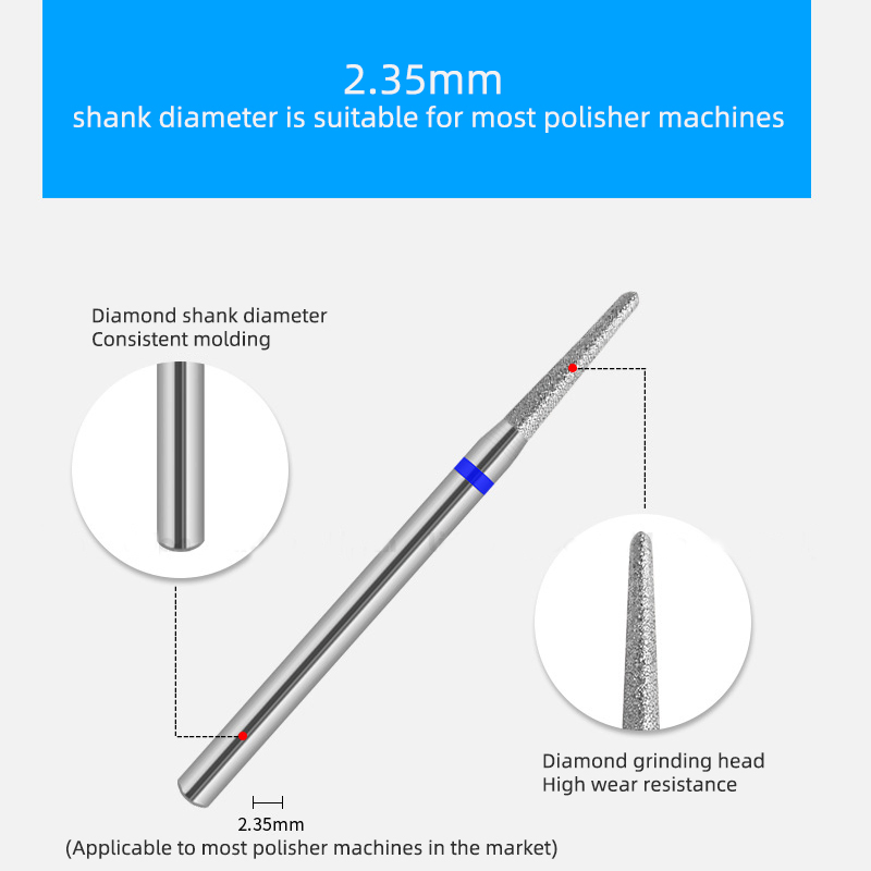 Nail Drill Bits 10PCS Diamond Drill Bit Set for Nails Professional Cuticle Drill Bit Efile Nail Bit for Acrylic Gel Nails