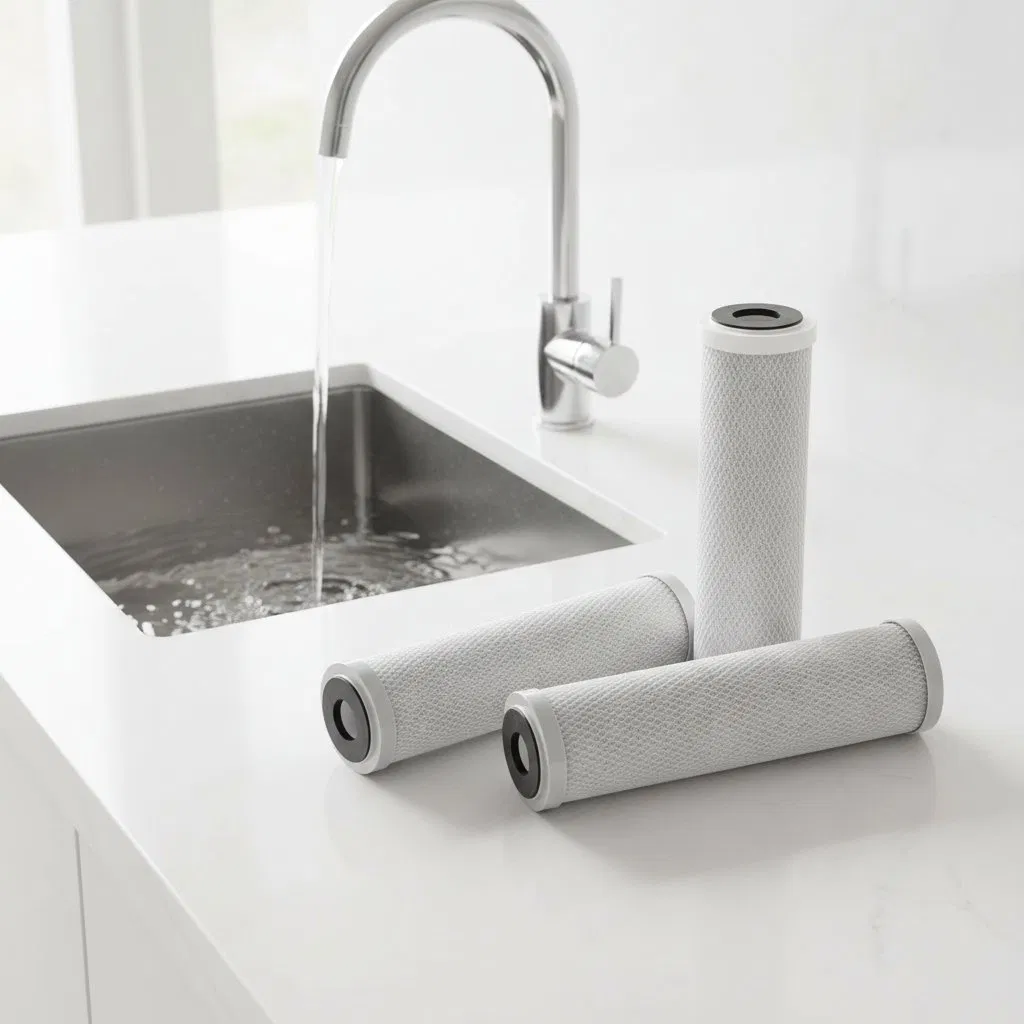 Water Purifier Replacement Filter - Plastic Adaptor Sintered Activated Carbon Cartridge Tube