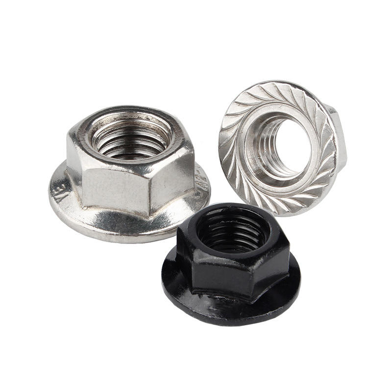 Titanium DIN6923 M5 M6 M8 M10 M12 M14 M16 Hex Flange Nuts Carbon Steel Coated Black Zinc