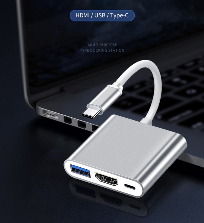3 in 1 Type C Hub Type C to HDMI® +USB3.0+ Pd