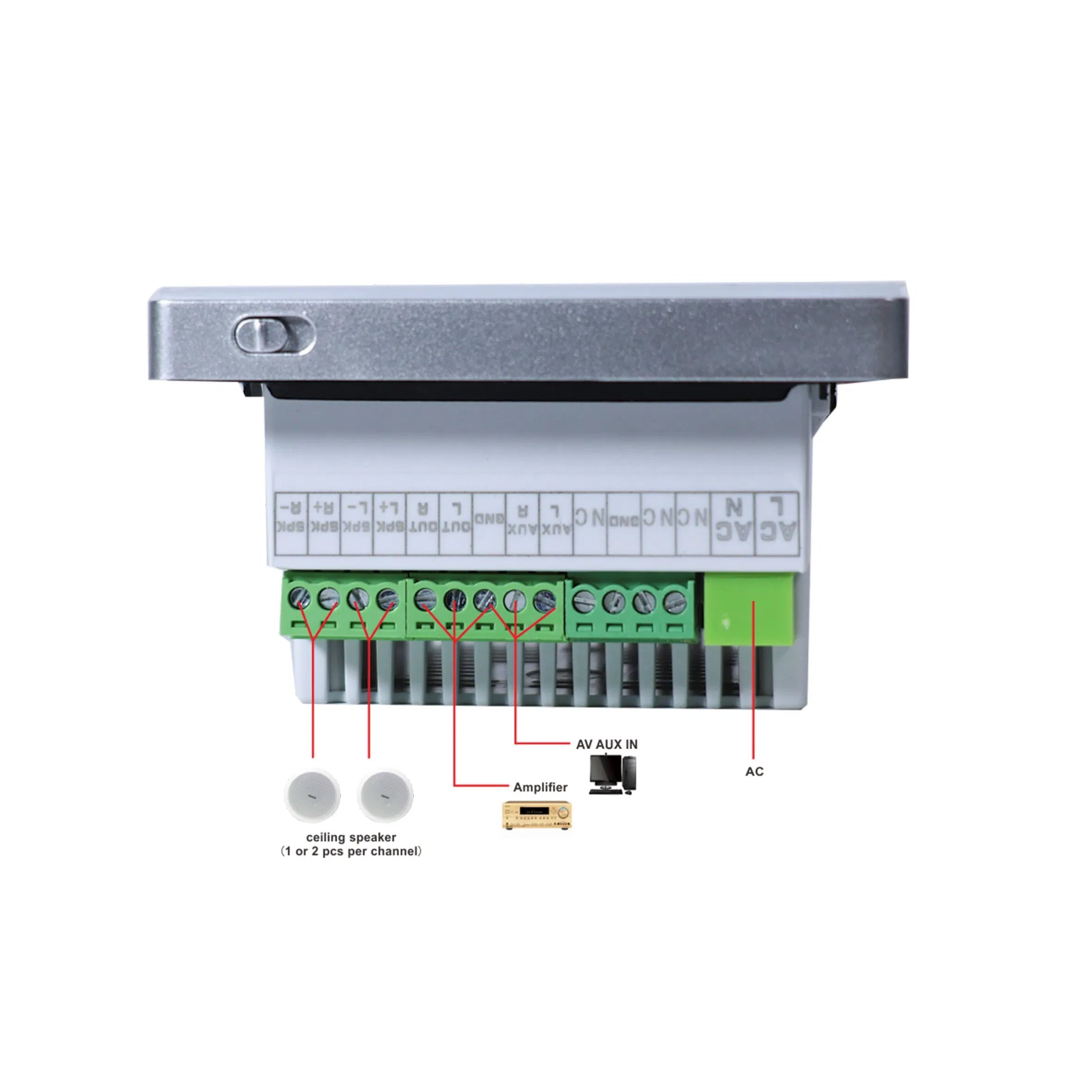 Home Hotel Background Music 2 Channel 20W Blue-Tooth Wall Amplifier with USB/ SD Card/ Aux Input