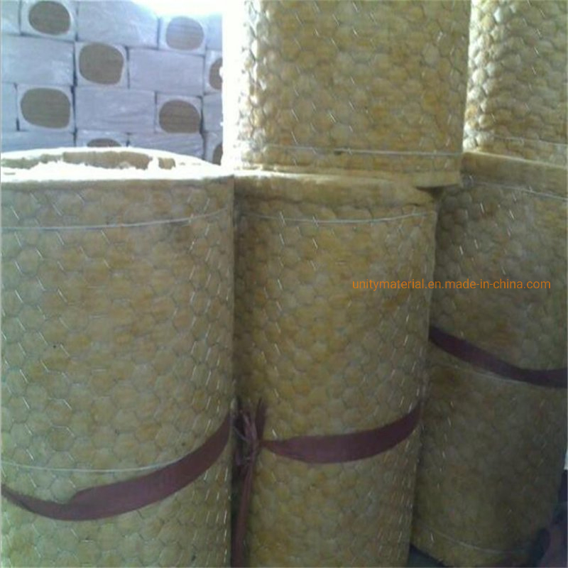 50mm Mineral Rock Wool Blanket Insulation Rockwool for Sound Absorbed with Ss Stainless Steel Wire for Heat Pipes Pipelines Chemicals Industry