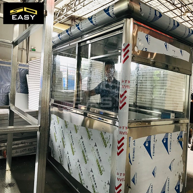 Low Cost Simple Pre Made Security Booth Outdoor Guard House with Electricity