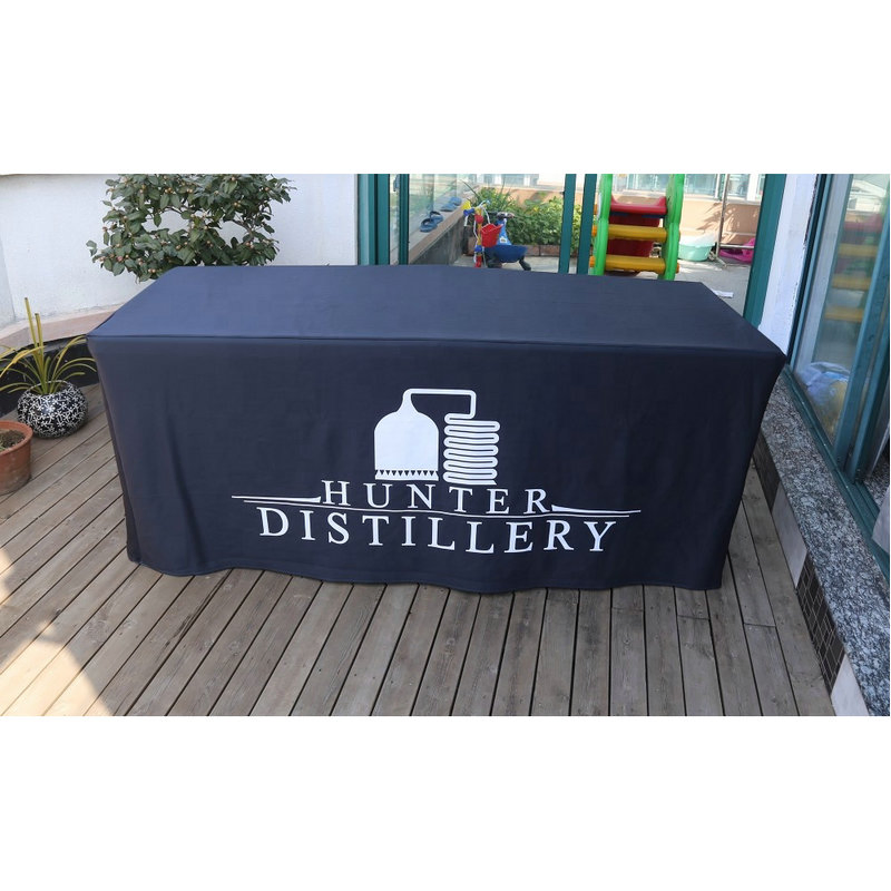 6FT High Quality Custom Printed Exhibition Spandex Fitted Table Cover