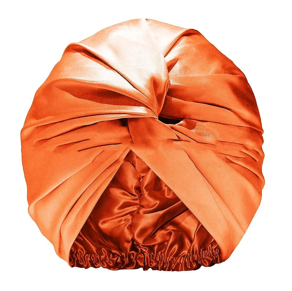 Cross Twist Satin Bath Hat Reusable Elastic Hair Cover Turban Bath Cap