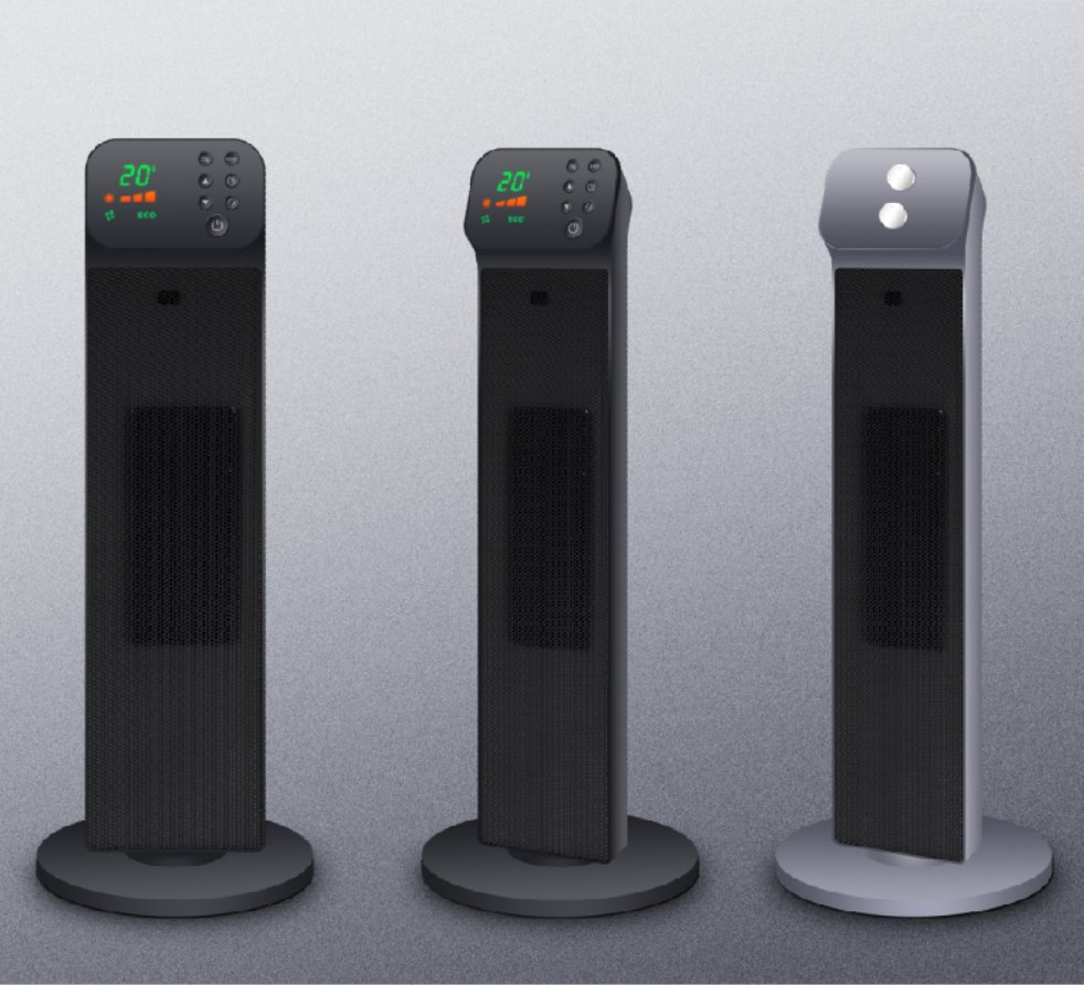 OEM Household Tower Fan Electric Portable PTC Heater with Overheating Protection LED Display Touch Button Control