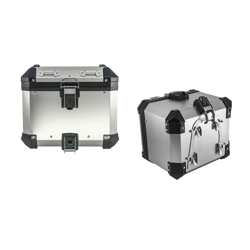 Aluminum Motorcycle Panniers Top Box with Rack Bracket Support