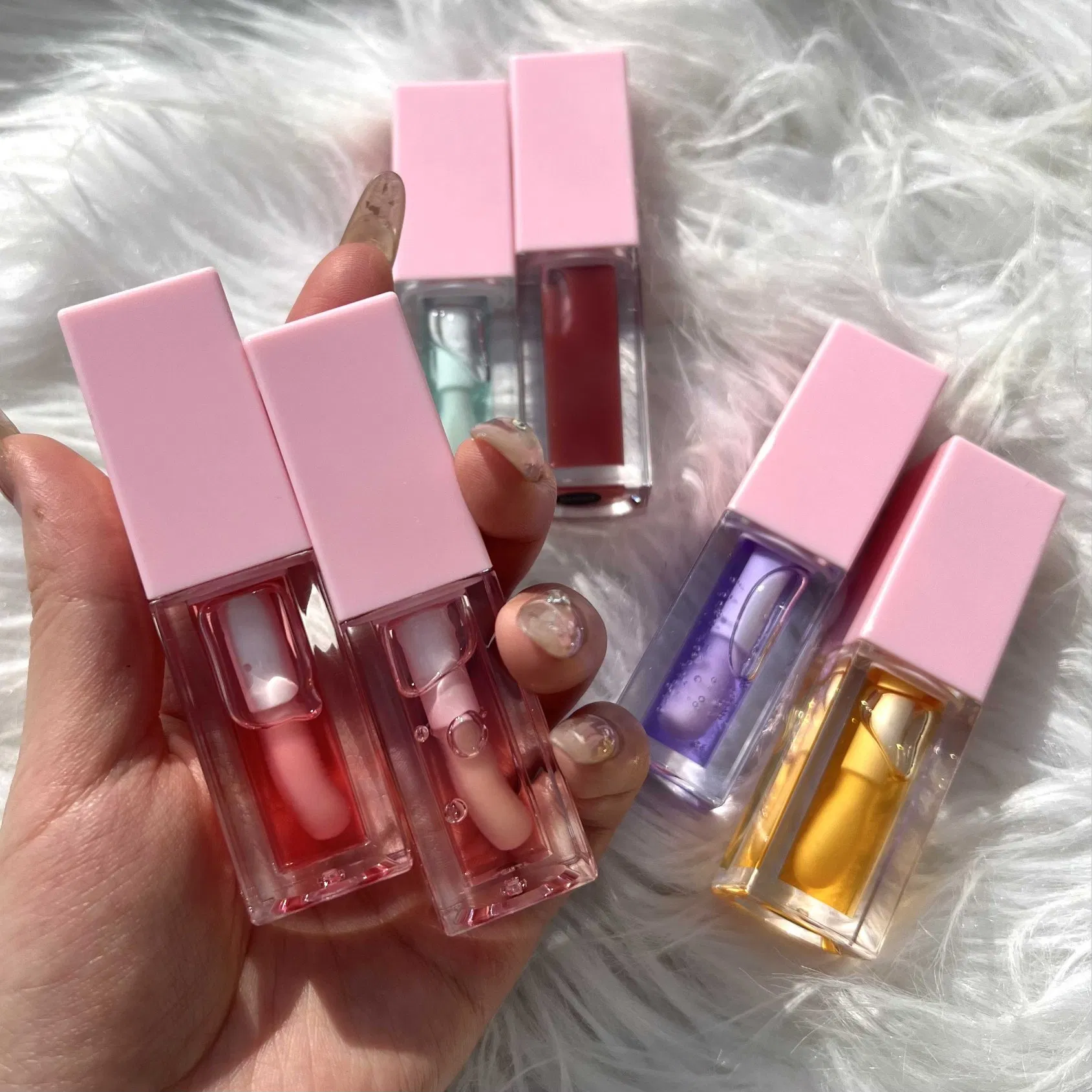 30 Flavors Pink Tube Vegan Lip Oil Private Label Strawberry Bulk Lip Plumper Waterproof