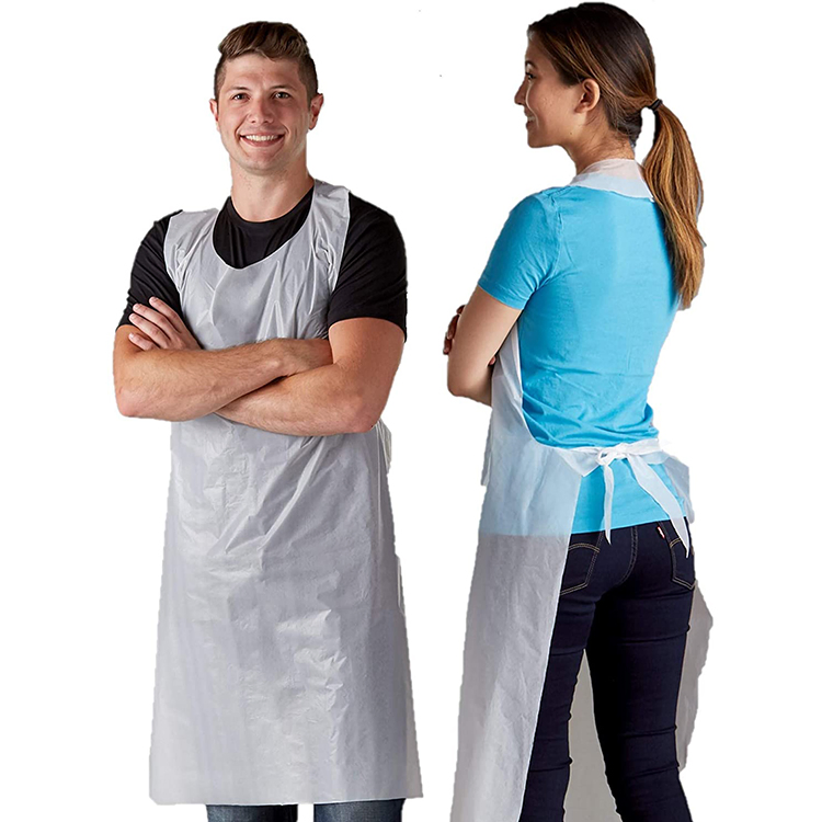 Waterproof Plastic Protective HDPE LDPE Disposable PE Apron Without Sleeves
