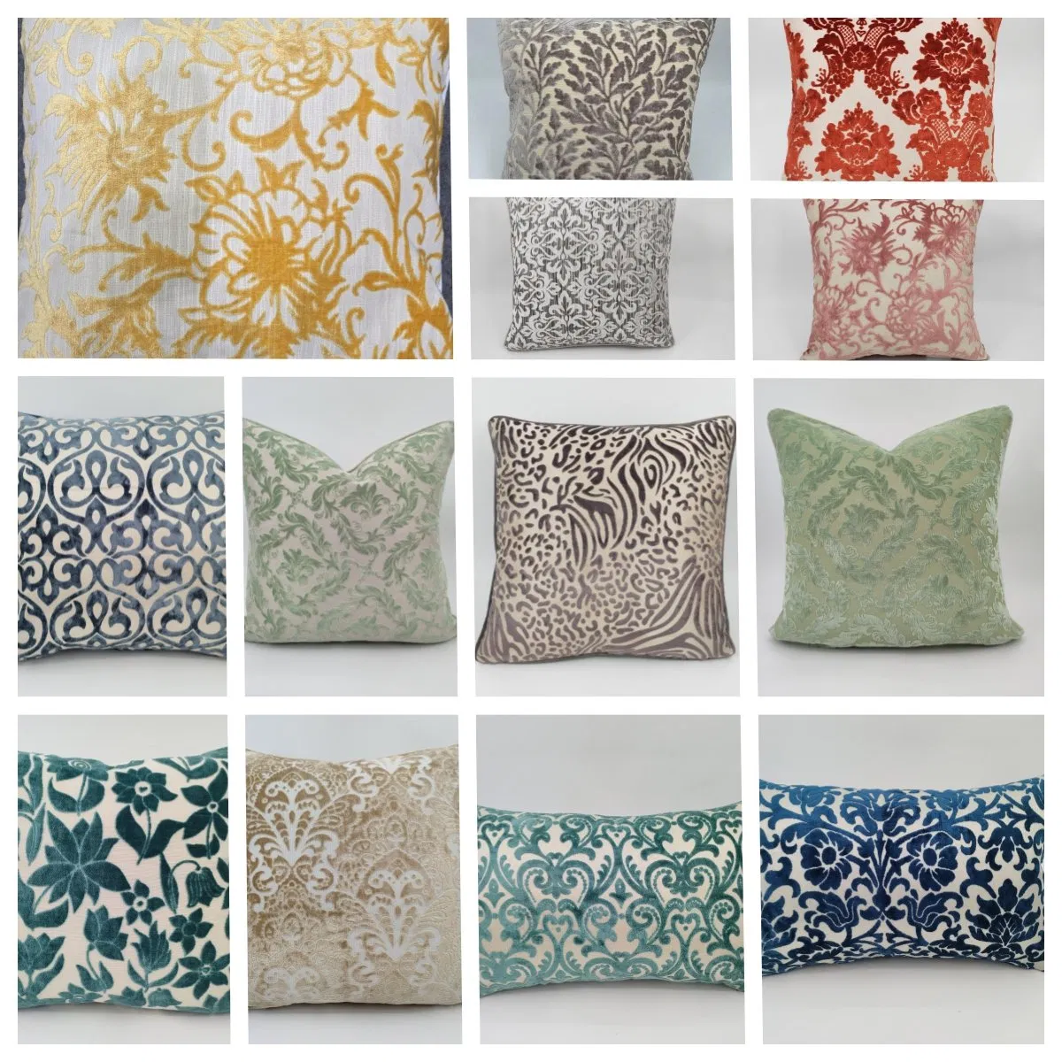 Flora Flocking 3D Jacquard Pillow Cover