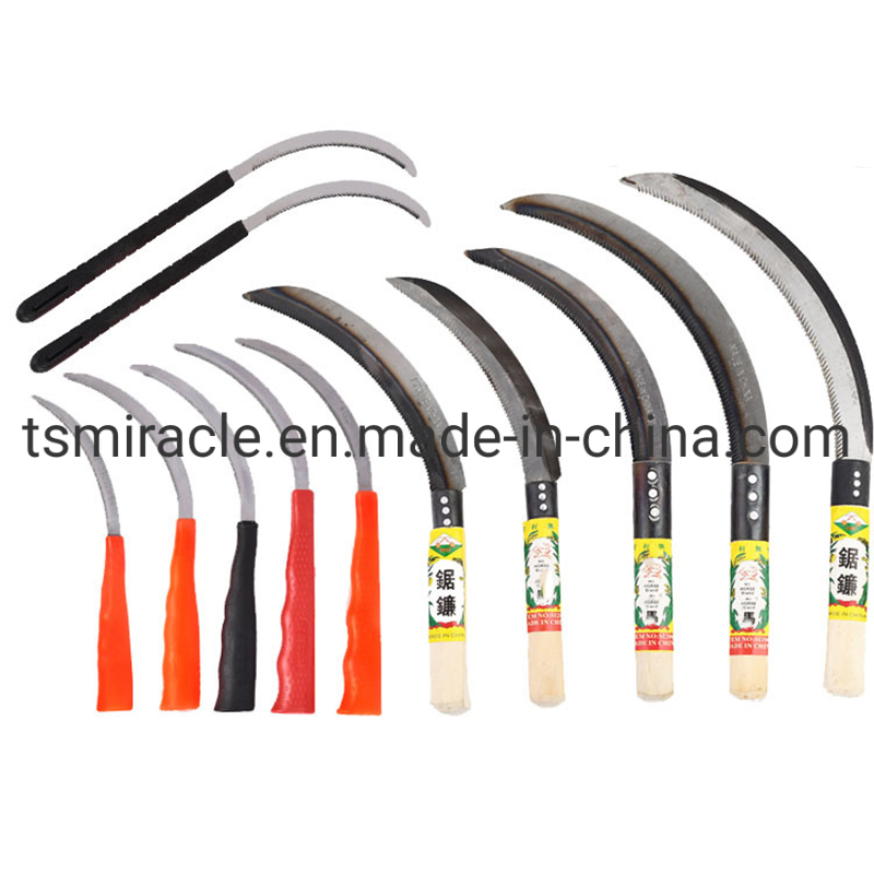 Hot Selling Mowing Farm Tool Agricultural Outdoor Garden Sickle with Wooden Handle Sickle