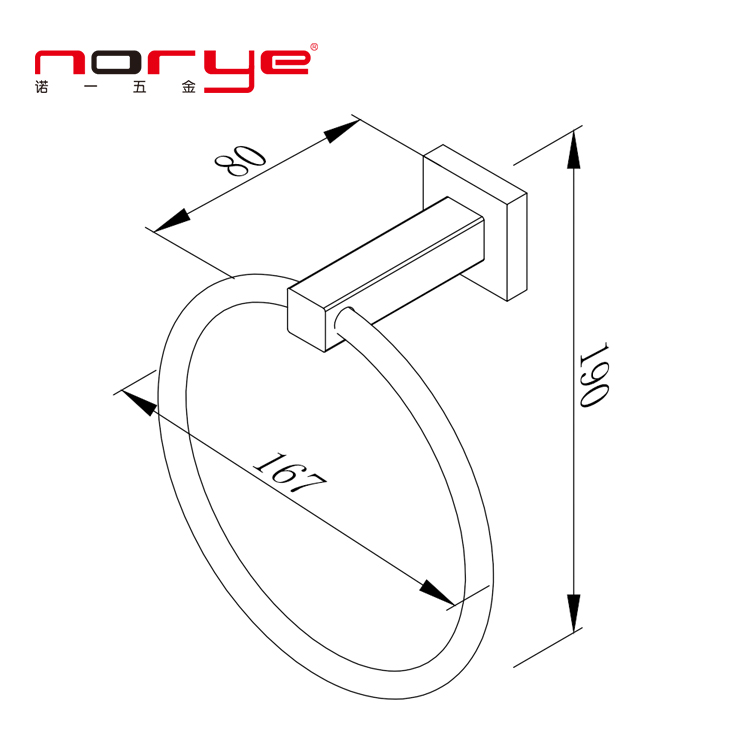 Настенное кольцо для полотенца из нержавеющей стали