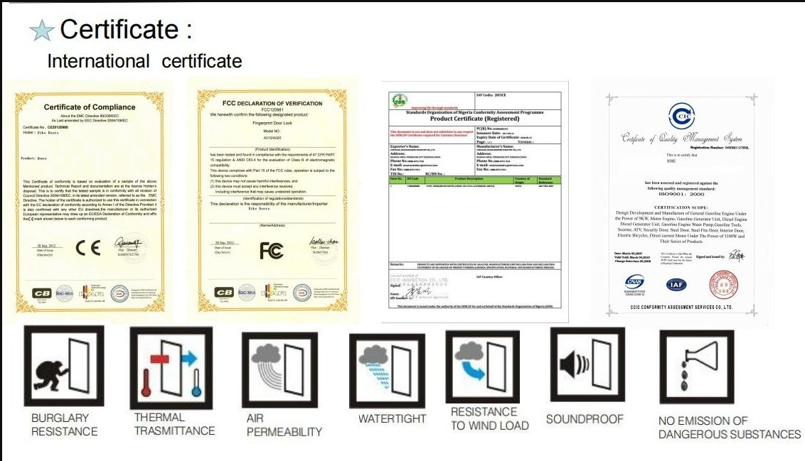 Factory Security Steel Entrance Front Door with Smart Lock Entry Exterior Main External Modern Stainless Luxury Metal for House