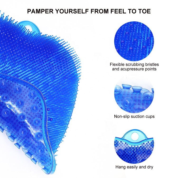 Foot SPA Silicone Shower Foot Massager Silicone Scrubber Non-Slip with Suction Cups