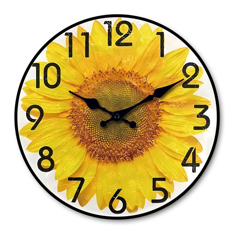 Sunflower Wall Clock, Vibrant Floral Home Decor Timepiece