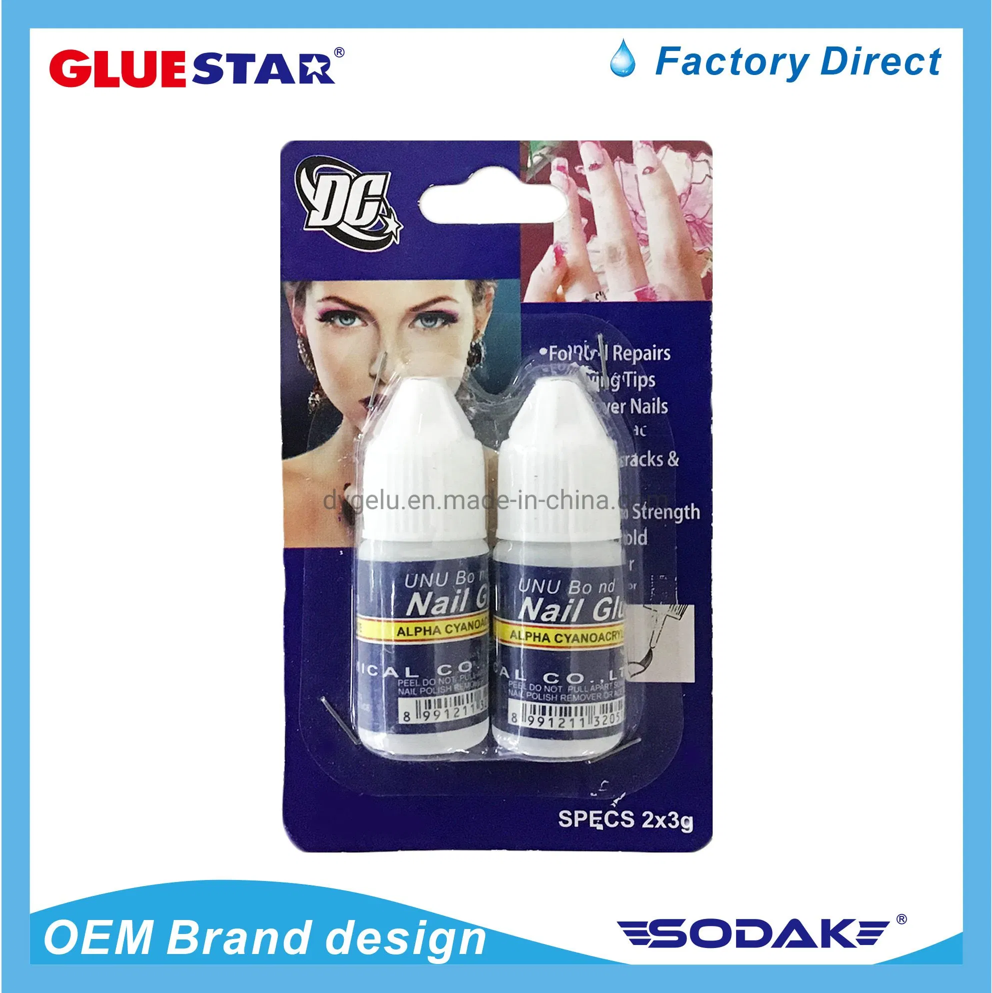 10PCS/Set Professional 2g Nail Tip Glue for Acrylic Nails Sticker Artificial Nails Long Lasting