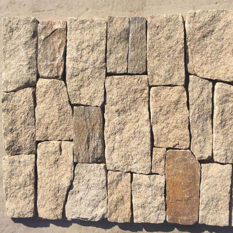 Yellow Rusty Natural Quartzite Random Size Split Finish Decorative Stone for Wall