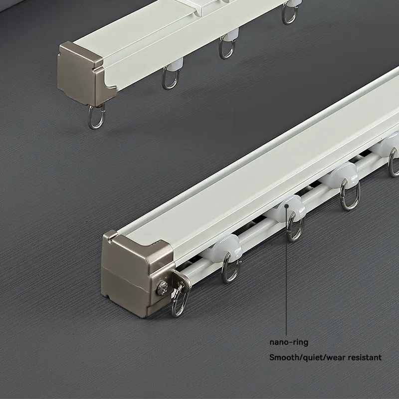 Hidden Mini Ultra-Thin Metal Pulley Straight Curtain Track Ceiling Installation Curtain Track