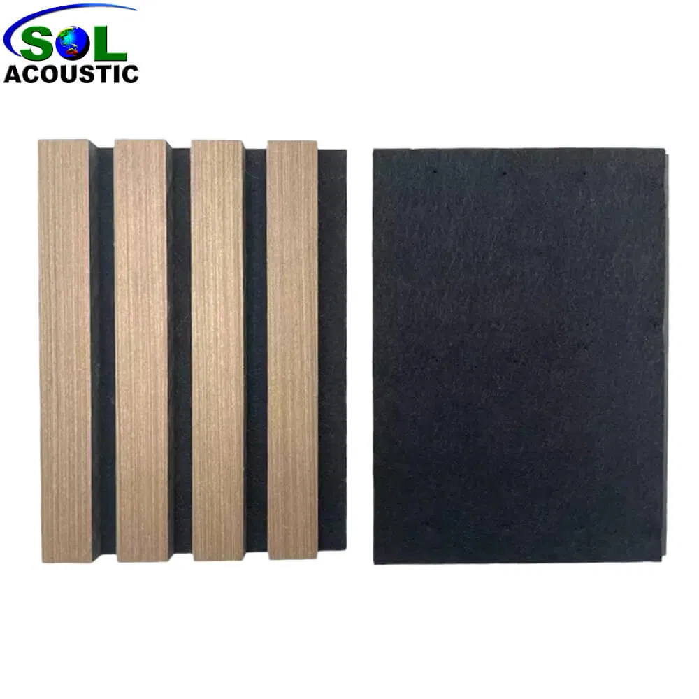 Sol Acoustic High Quality Soundproof Wall MDF Wood Slatted Acoustic Felt Panels