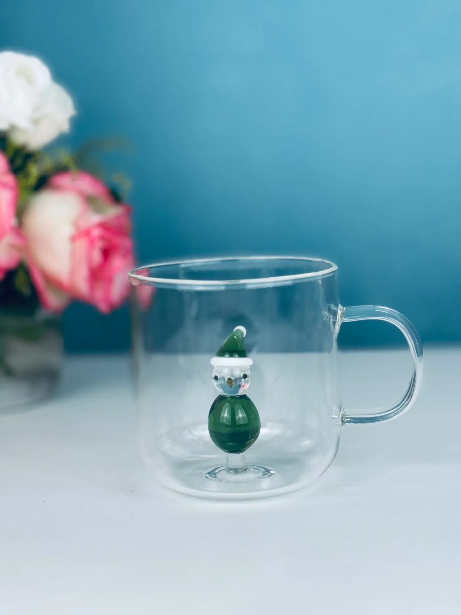 Newauto Glass Cup with Small Glass Insert and Lid