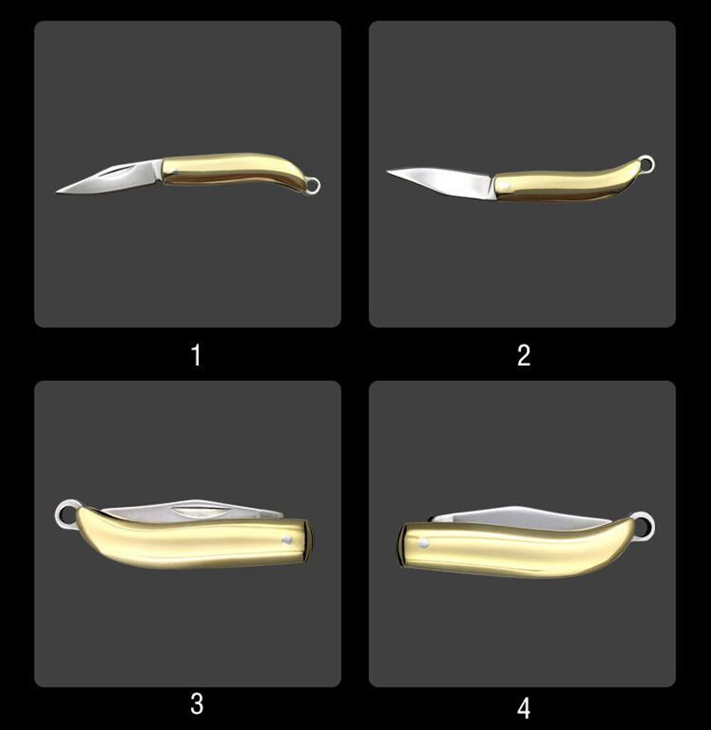 Extra Mini Copper Brass Letter Carton Opener Keychain Key Chain Bullet Knife Cutter