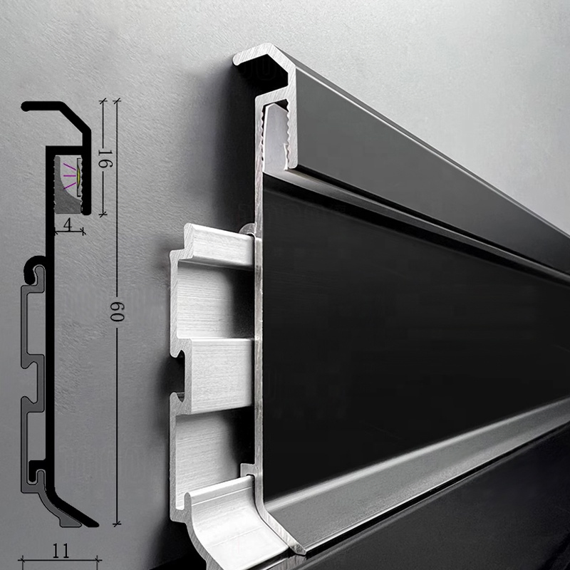 Aluminium Alloy Baseboard Wall Flooring LED Skirting Board Aluminum LED