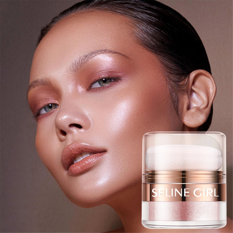 Seline Girl Loose Powder Highlighter Brightening Face Rxepairing Glitter Powder