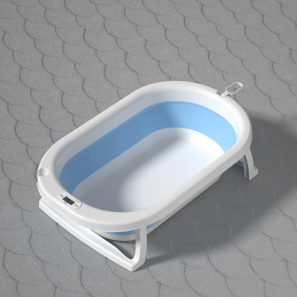 Складная ванночка для купания малышей с термометром