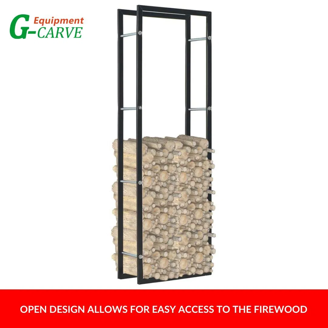 Steel Firewood Rack Freestanding Fire Log Wood Large Holder Storage Solution