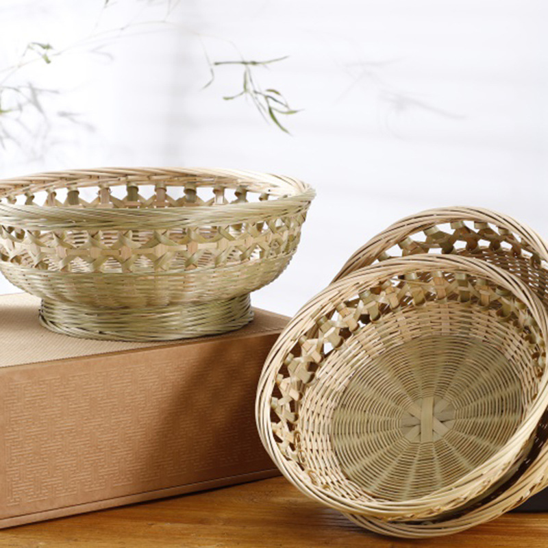 Плетеная корзина для фруктов и десертов из бамбука