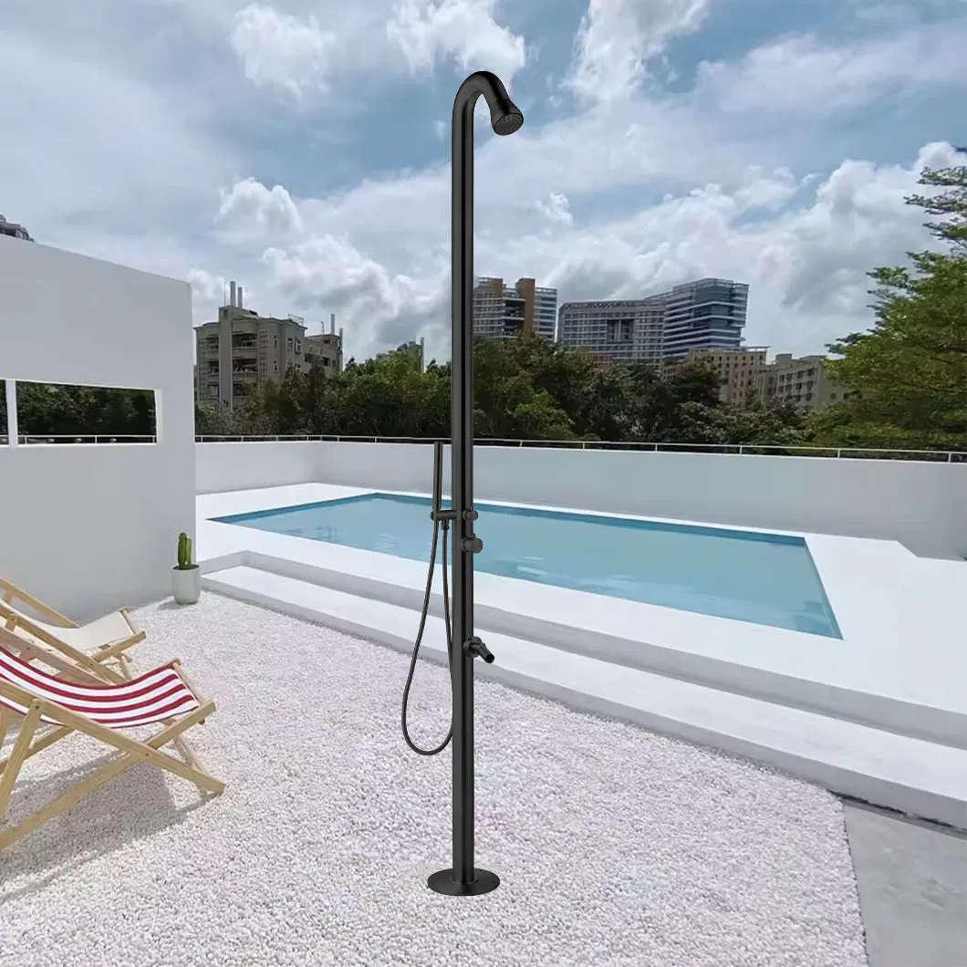 Matte Black Stainless Steel Outdoor Swimming Shower