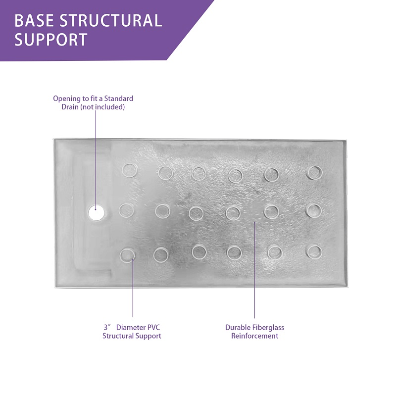Custom Shower Room Walk in Free Standing High Base Acrylic Shower Tray