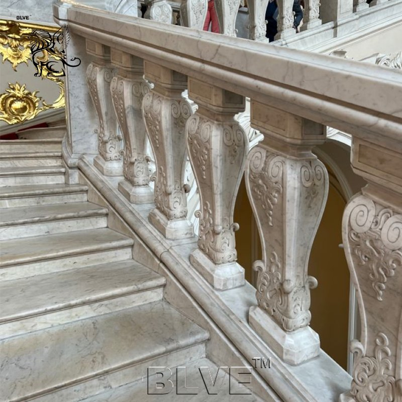 Villa Hotel Luxury Decoration Staircase Railing Marble Handrail Factory Price
