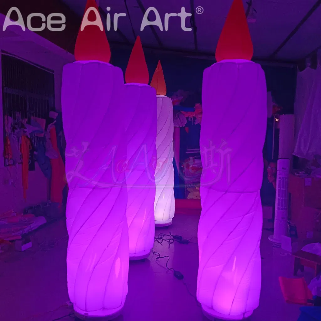 Giant LED Inflatable White Candle Christmas Decoration with Air Blower for Outdoor Events and Advertising
