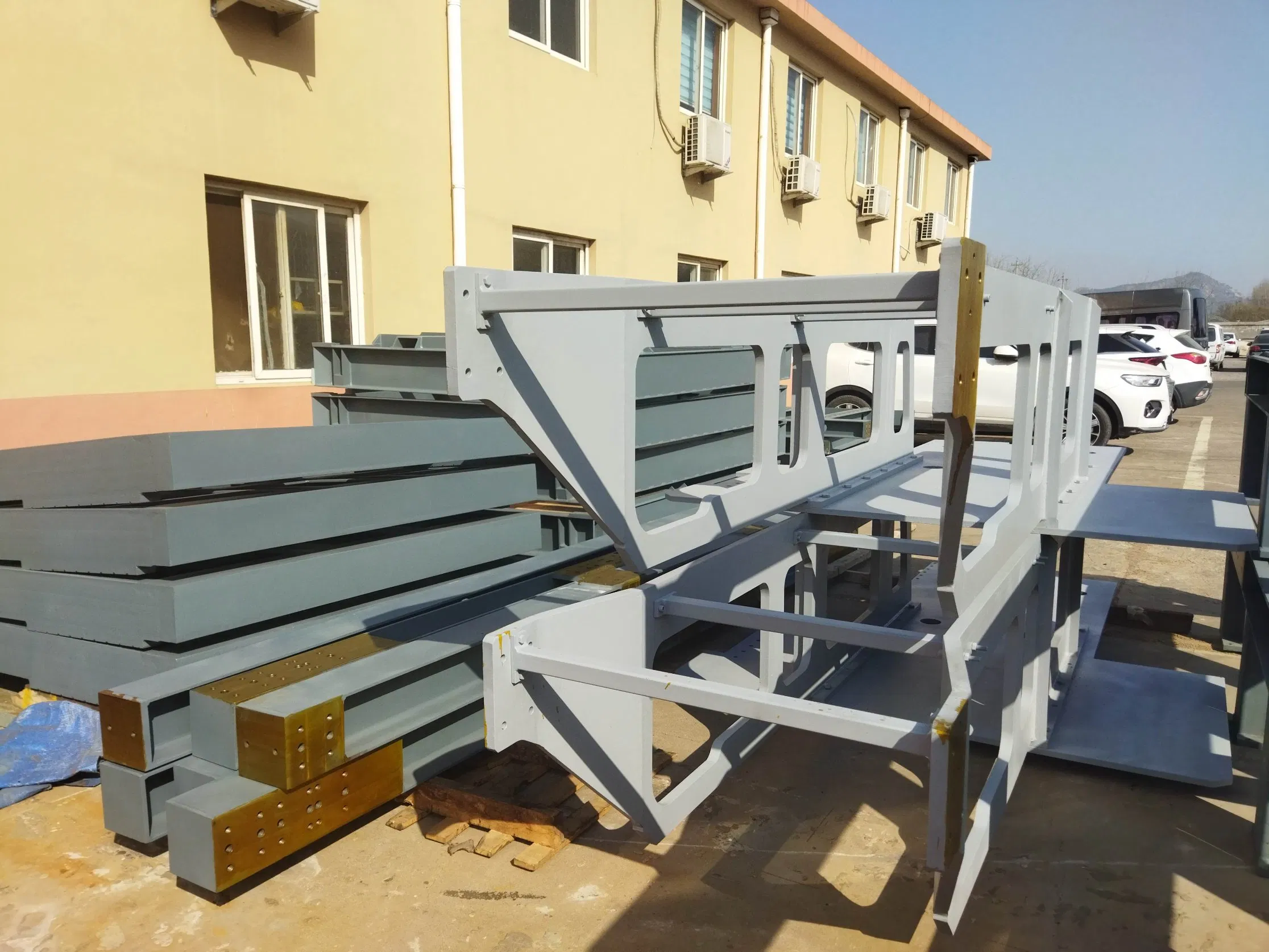 Construction of Steel Frame Structure Foundations, Columns, Beams and Floors