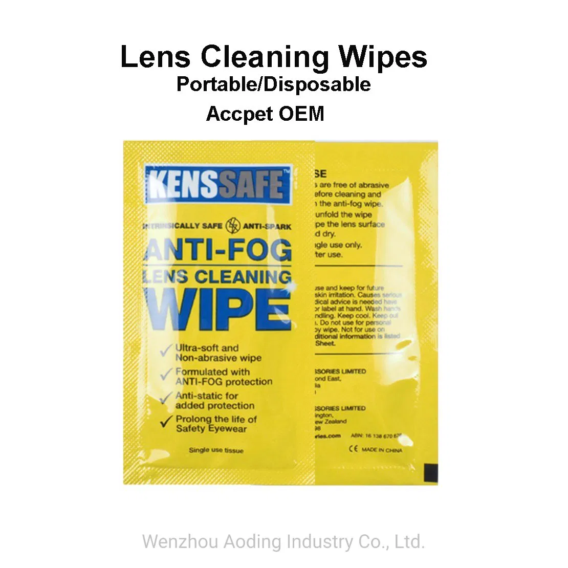 Private Label Wholesale Single Package Anti Fog Glasses Lens Cleaning Wet Wipes Tissue with Custom Logo