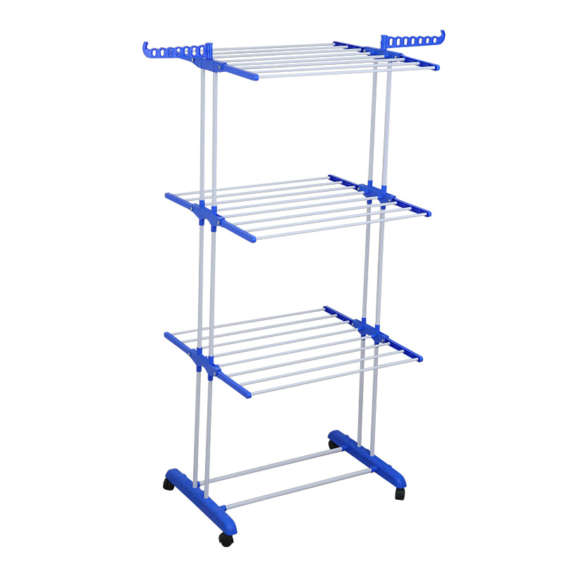Laundry Stand Cloth Double-Post Three-Layer Drying Rack