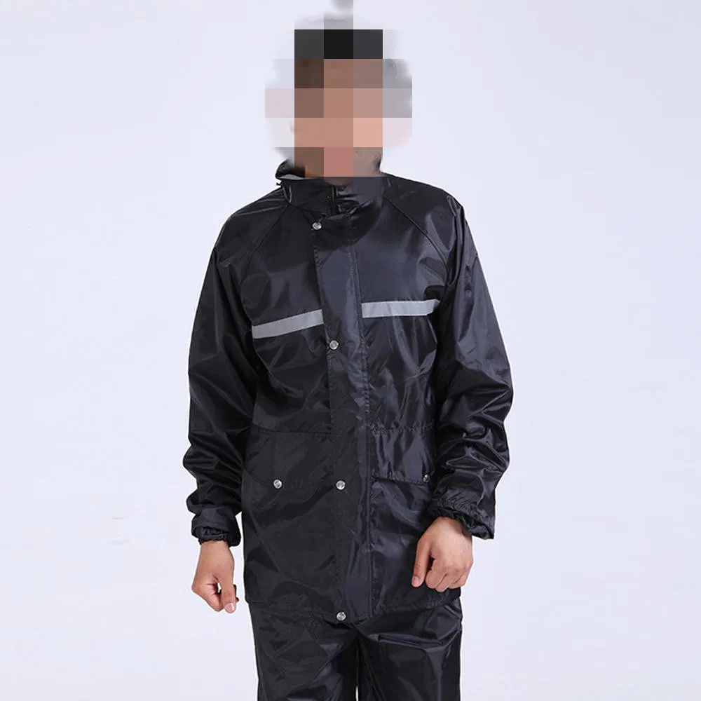 Double Layer Windproof Oxford Rainproof Raincoat with Breathable Mesh Reflective Strip