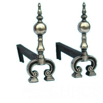 Durable Cast Iron Andirons Fireplace Tool Set