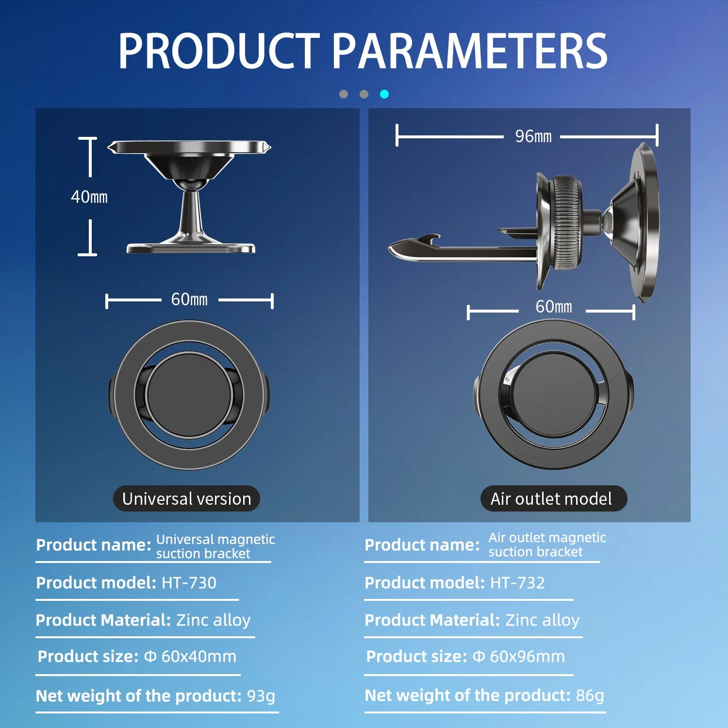 Магнитный держатель для телефона в авто на решетку кондиционера