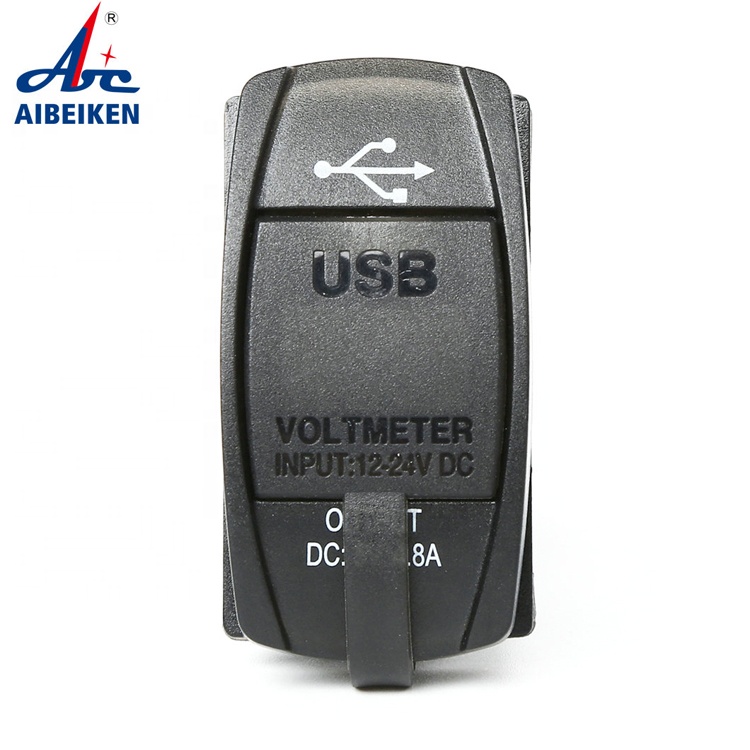 Вольтметр автомобильный с зарядкой Type-C и USB двойной