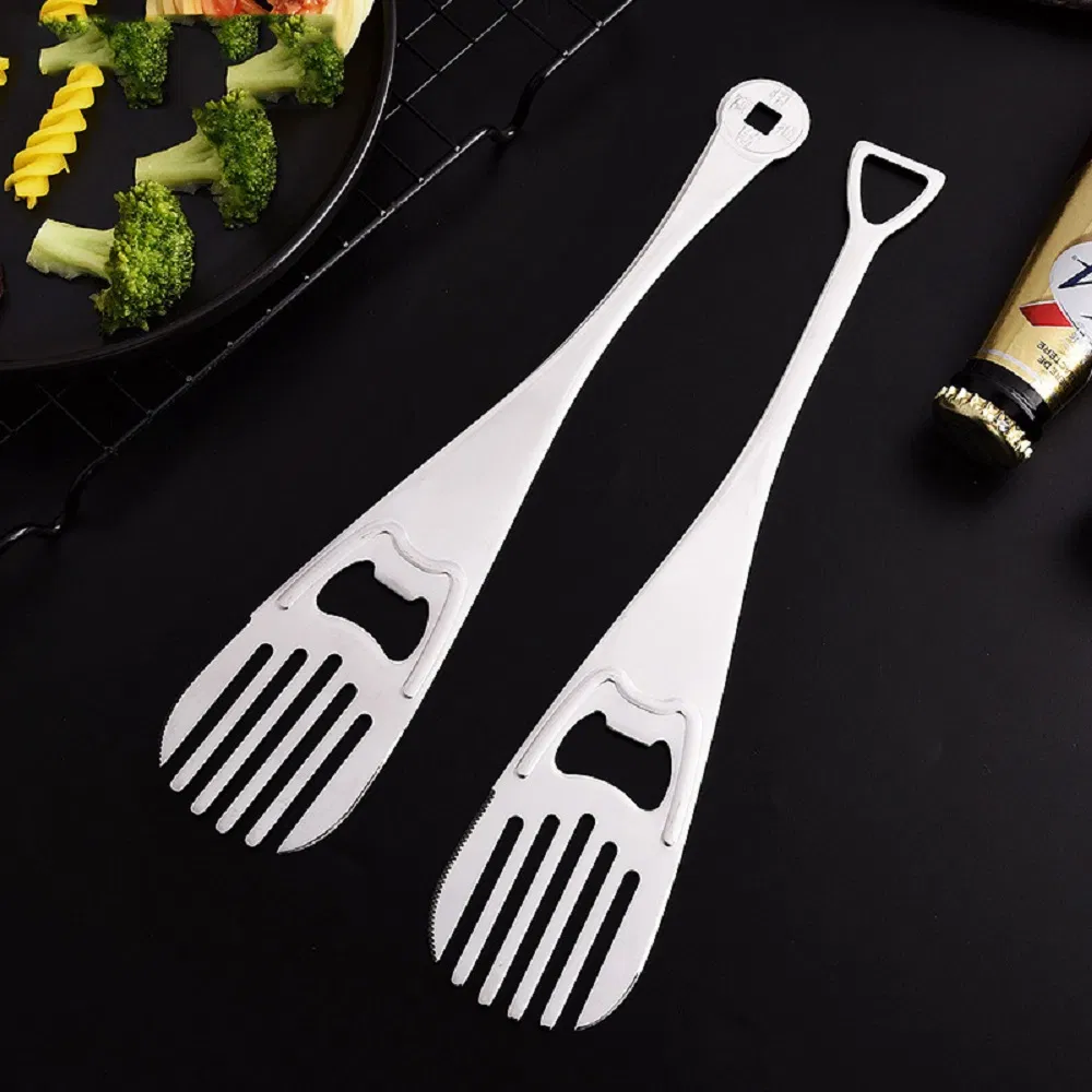 Stainless Steel Pasta Fork Noodles Pasta Server Bottle Opener Cooking Tool Kitchen Accessories Wbb18803
