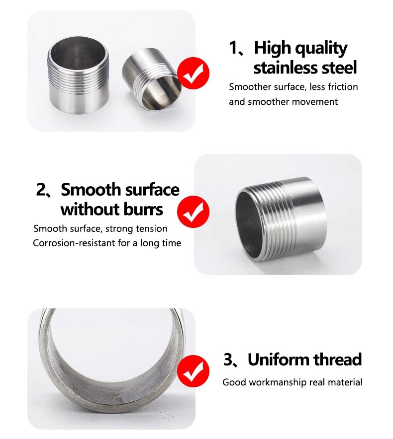 Factory Direct Sales Stainless Steel Pipe Fittings 304 Nipple